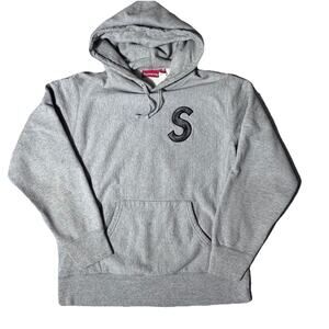 Supreme FW18 S Logo Hooded Sweatshirt Grey Heather L